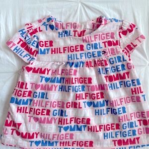 Tommy Hilfiger peplum top-size 12 months-pink/blue